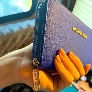Blue Michael Kors Clutch